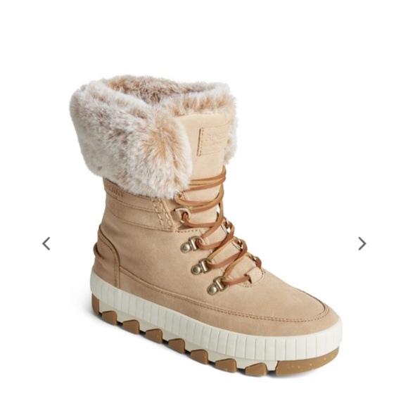 Sperry Torrent Tan Fur-Lined lace up winter boot - Picture 1 of 4